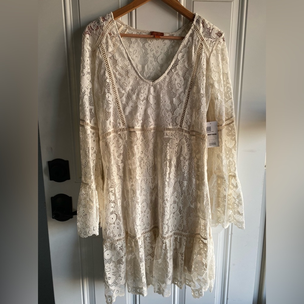 HONEY CREEK BY SCULLY WOMEN'S LACE CROCHET LONG SLEEVE DRESS